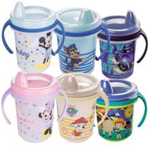 Caneca Trio com Alça e Tampa Disney Mickey Minnie Mundo Bita Patrulha Canina Batman 330 ml Plasútil