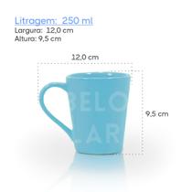 Caneca tulipa de porcelana azul 250ml café chá louças