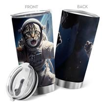Caneca Tumbler Oasisdream de aço inoxidável 600 mL com estampa de gato