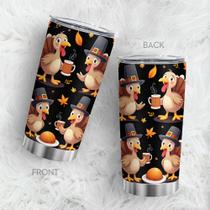 Caneca Tumbler Oasisdream de aço inoxidável 600 ml com estampa de pássaros Caneca Tumbler Oasisdream de aço inoxidável 600 ml com estampa de pássaros