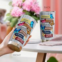 Caneca Tumbler Oasisdream de aço inoxidável de 600 ml com estampa de borboleta