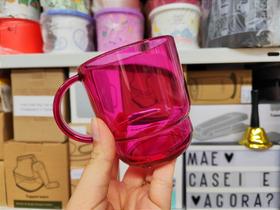 Caneca Tupperware 265 ml Beijo Rosa Translucida
