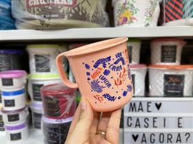 Caneca Tupperware 350 ml Jardim das Mães Rosa e Estampada