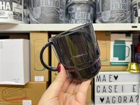 Caneca Tupperware 370 ml Preto Translucido - Importada