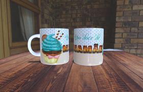 Caneca Um doce de Mãe Porcelana Alça e interior cores diversas fornece M&M Presentes Personalizados