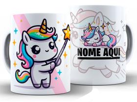 Caneca Unicórnio Divertida Porcelana Xícara 325ml + Caixa Presente