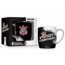 Caneca Urban De Porcelana Louco Por Ti Corinthians 360Ml Licenciadas Oficial Com selo