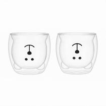 Caneca Urso Dupla Camada De Vidro Resistente Ao Calor 250ml