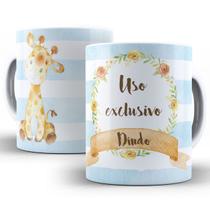 Caneca uso exclusivo do dindo girafa presente padrinho