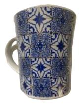 Caneca V-Shape Azul Desenhada.