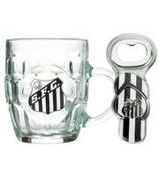 Caneca Vidro 310Ml Com Abridor - Santos