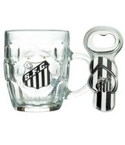 Caneca Vidro 310ml Santos com Abridor Produto Oficial