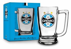 Caneca vidro 340ml - grêmio - Brasfoot