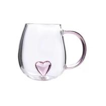 Caneca Vidro 3D Coração 350ml Allmix Caneca Vidro 3D Coração 350ml Allmix