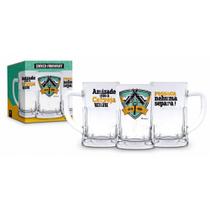 Caneca Vidro 565Ml - Amizade Que A Cerveja Uniu - Brasfoot