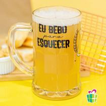 Caneca Vidro 565ml Eu Bebo Para Esquecer Canecão Chopp Ideal