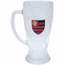 Caneca Vidro Bola Futebol 630ml - Flamengo - Mileno