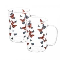 Caneca Vidro Borossilicato com 2 Peças 280ml Butterfly Caneca Vidro Borossilicato com 2 Peças 280ml Butterfly