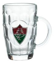 Caneca Vidro Brasão Metal 400ml - Fluminense