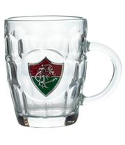 Caneca Vidro Brasão Metal 400ml - Fluminense