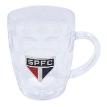 Caneca Vidro Brasão Metal 400ml - São Paulo