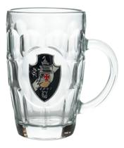 Caneca Vidro Brasão Metal 400ml - Vasco Caneca Vidro Brasão Metal 400ml - Vasco