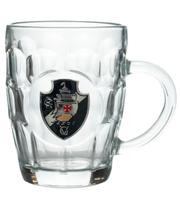 Caneca Vidro Brasão Metal 400ml Vasco