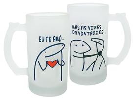Caneca Vidro Cerveja Flork Bento Eu Te Amo Mais As Vezes Da Vontade De: Caneca Vidro Cerveja Flork Bento Eu Te Amo Mais As Vezes Da Vontade De: