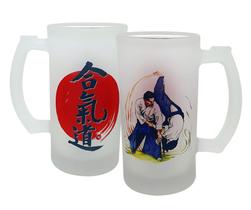 Caneca Vidro Chopp Arte Marcial Japonesa Aikido Aiquidô