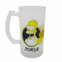 Caneca Vidro Chopp Cerveja Personalizado Homer Beer