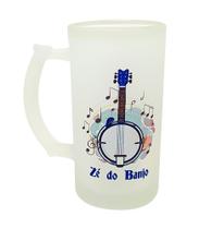 Caneca Vidro Chopp Personalizado Instrumento Musical Banjo