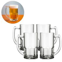 Caneca Vidro Com Alça VItamina 320ML Transparente Cerveja 4 UN Caneca Vidro Com Alça VItamina 320ML Transparente Cerveja 4 UN