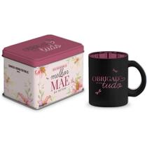 Caneca Vidro Diamond Metalic Temas - Melhor Mãe 14469 Brasfoot