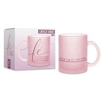 Caneca Vidro Diamond Temas Fé Força 300ml - Brasfoot