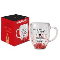 Caneca Vidro Flower 320ml Ao Seu Lado