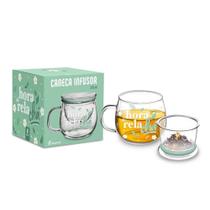 Caneca Vidro Infusor - Hora De Relacha - Brasfoot