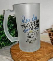Caneca vidro jateada 475 ml personalizada