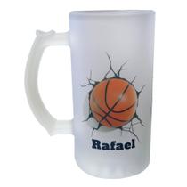 Caneca Vidro Jateado Chopp / Cerveja Bola de Basquete