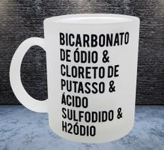 Caneca Vidro Jateado Personalizado Mimo Bicarbonato de Ódio Caneca Vidro Jateado Personalizado Mimo Bicarbonato de Ódio