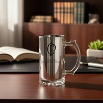 Caneca vidro metalic corinthians