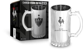 Caneca vidro metalic times - atlético - brasfoot Caneca vidro metalic times - atlético - brasfoot
