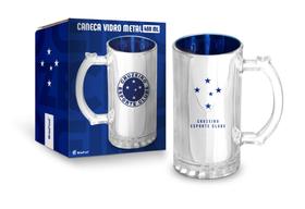 Caneca vidro metalic times - cruzeiro Caneca vidro metalic times - cruzeiro