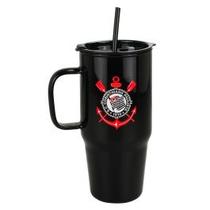 Caneca vidro opaca canudo e tampa 1200ml - corinthians Caneca vidro opaca canudo e tampa 1200ml - corinthians