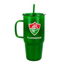 Caneca Vidro Opaca Canudo E Tampa 1200ml - Fluminense Caneca Vidro Opaca Canudo E Tampa 1200ml - Fluminense
