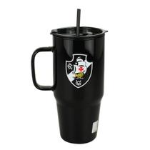 Caneca Vidro Opaca Canudo E Tampa 1200ml - Vasco Da Gama Caneca Vidro Opaca Canudo E Tampa 1200ml - Vasco Da Gama
