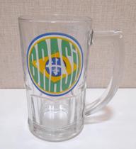 Caneca vidro p/cerveja estampa brasil 12,5 cm Caneca vidro p/cerveja estampa brasil 12,5 cm
