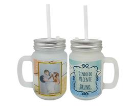 Caneca Vidro Personalizado Mason Jar Padrinho Dindo De Bebê Caneca Vidro Personalizado Mason Jar Padrinho Dindo De Bebê