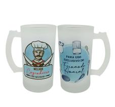 Caneca Vidro Personalizado Mimo Chef Cozinheiro Confeiteiro