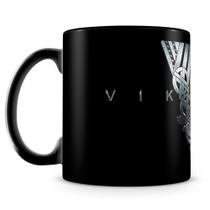 Caneca Vikings Ragnar - Cerâmica Preta de 325ml para Café e Chá Caneca Vikings Ragnar - Cerâmica Preta de 325ml para Café e Chá