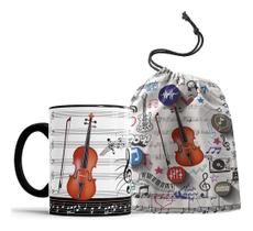 Caneca Violino Violinista Música + Saquinho